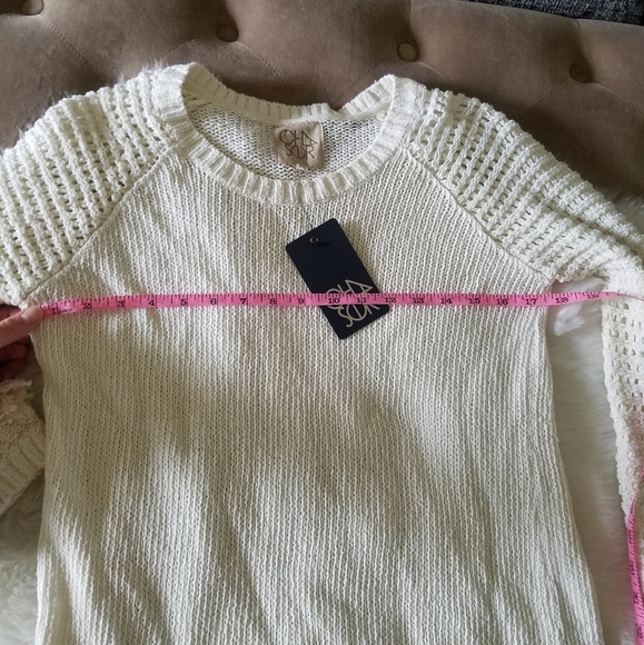 NWT Chaser, fringe knit sweater. - Picture 5 of 5
